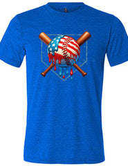 American Flag Baseball Drip Shirt Unisex