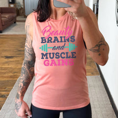 Beauty Brains & Muscle Gains Muscle Tank