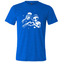 Bigfoot Alien Heart Shirt Unisex