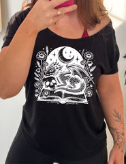 Book Dragon Skull Moon | Slouchy Tee