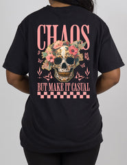 Chaos But Make It Casual Skull Modern Tee