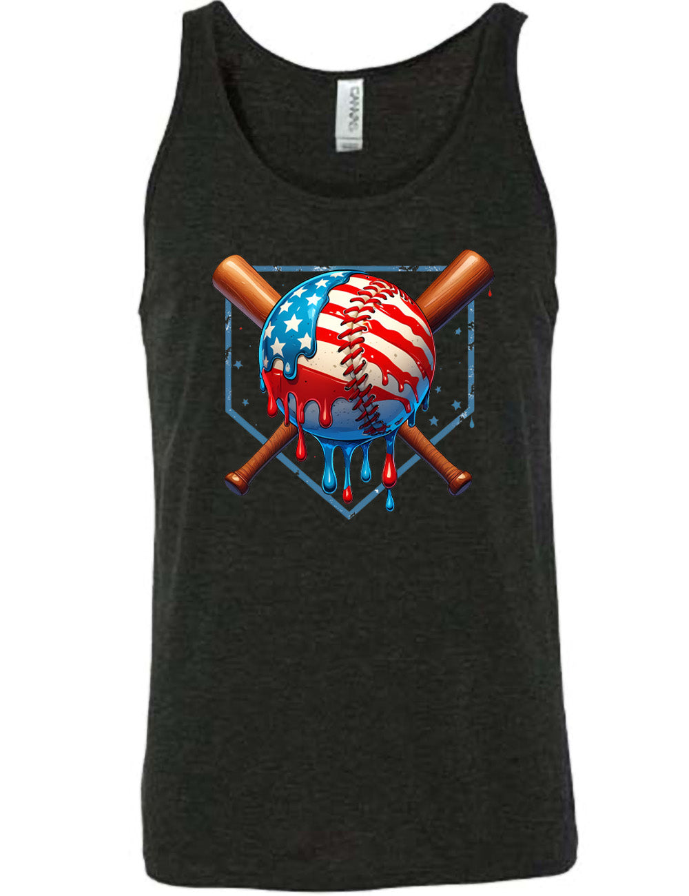 American Flag Baseball Drip Shirt Unisex