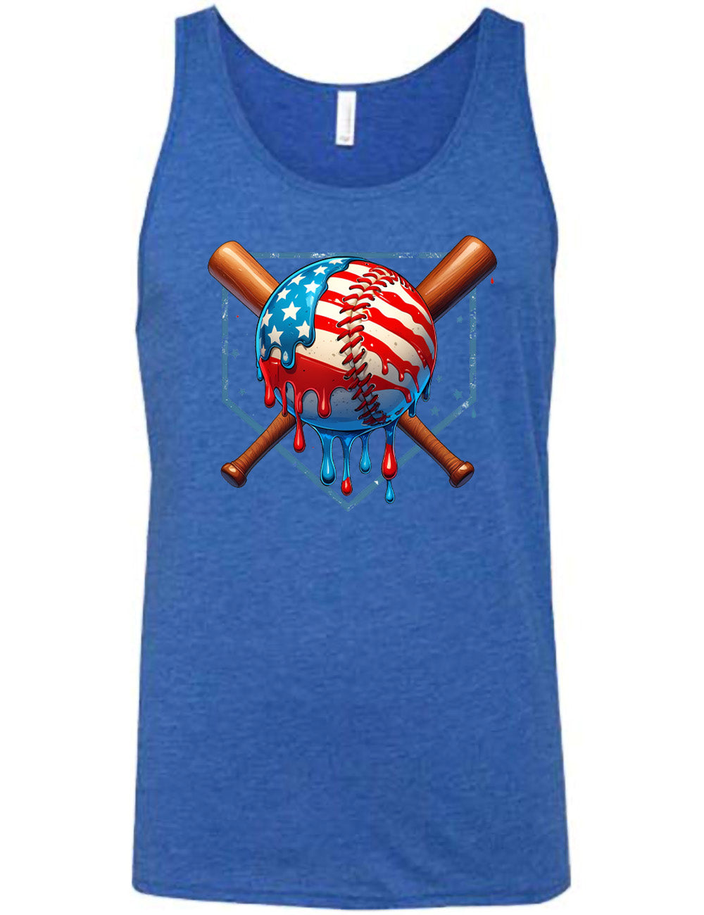 American Flag Baseball Drip Shirt Unisex
