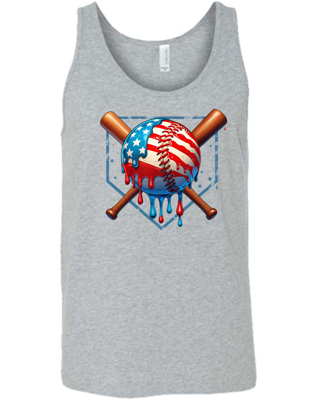 American Flag Baseball Drip Shirt Unisex
