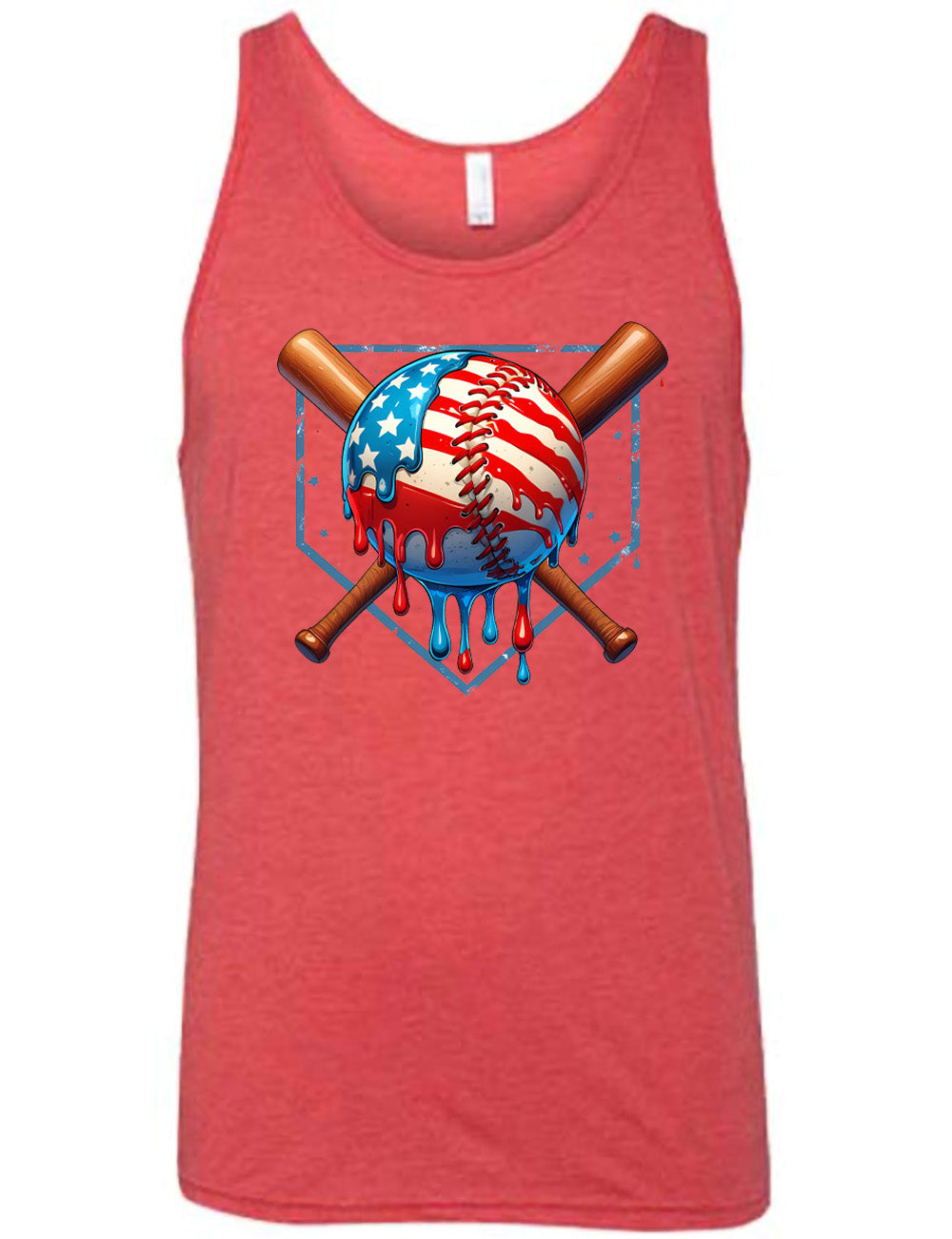 American Flag Baseball Drip Shirt Unisex