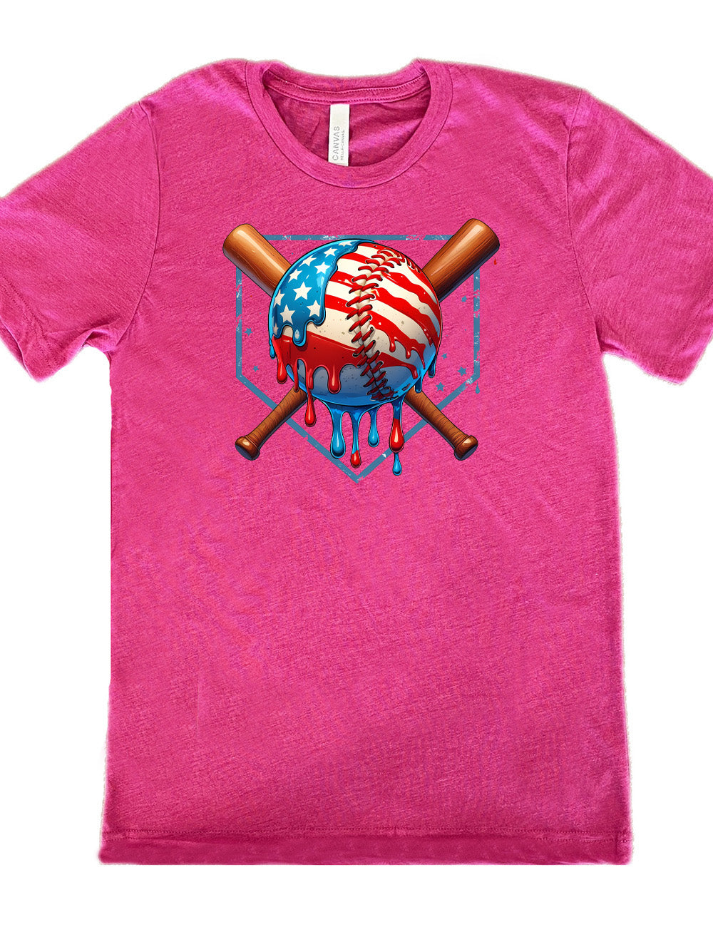 American Flag Baseball Drip Shirt Unisex