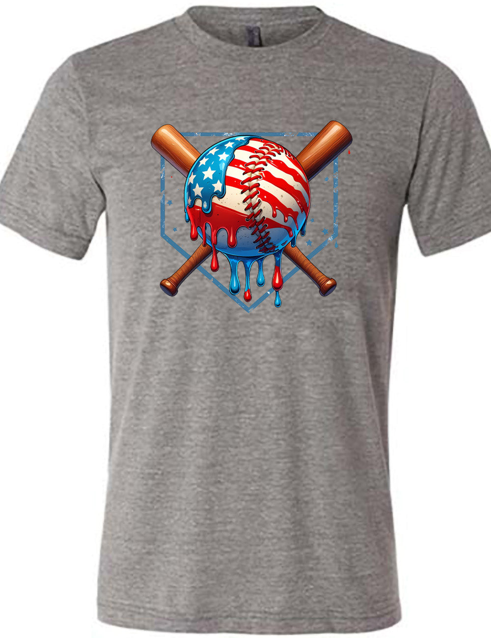 American Flag Baseball Drip Shirt Unisex