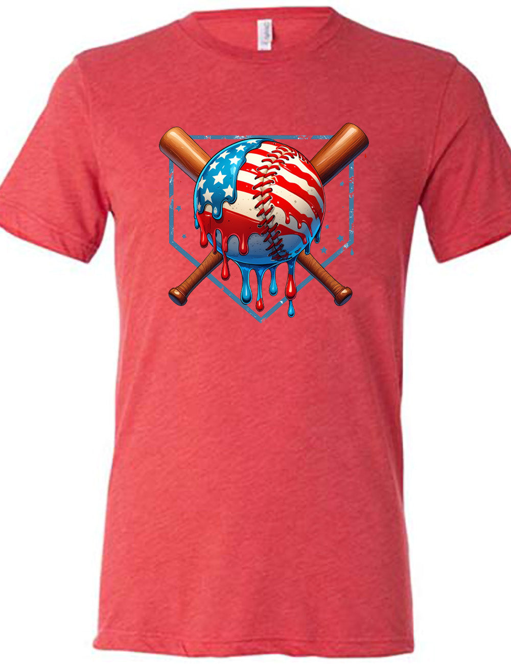 American Flag Baseball Drip Shirt Unisex