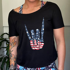 American Flag Skeleton Hand | Slouchy Tee