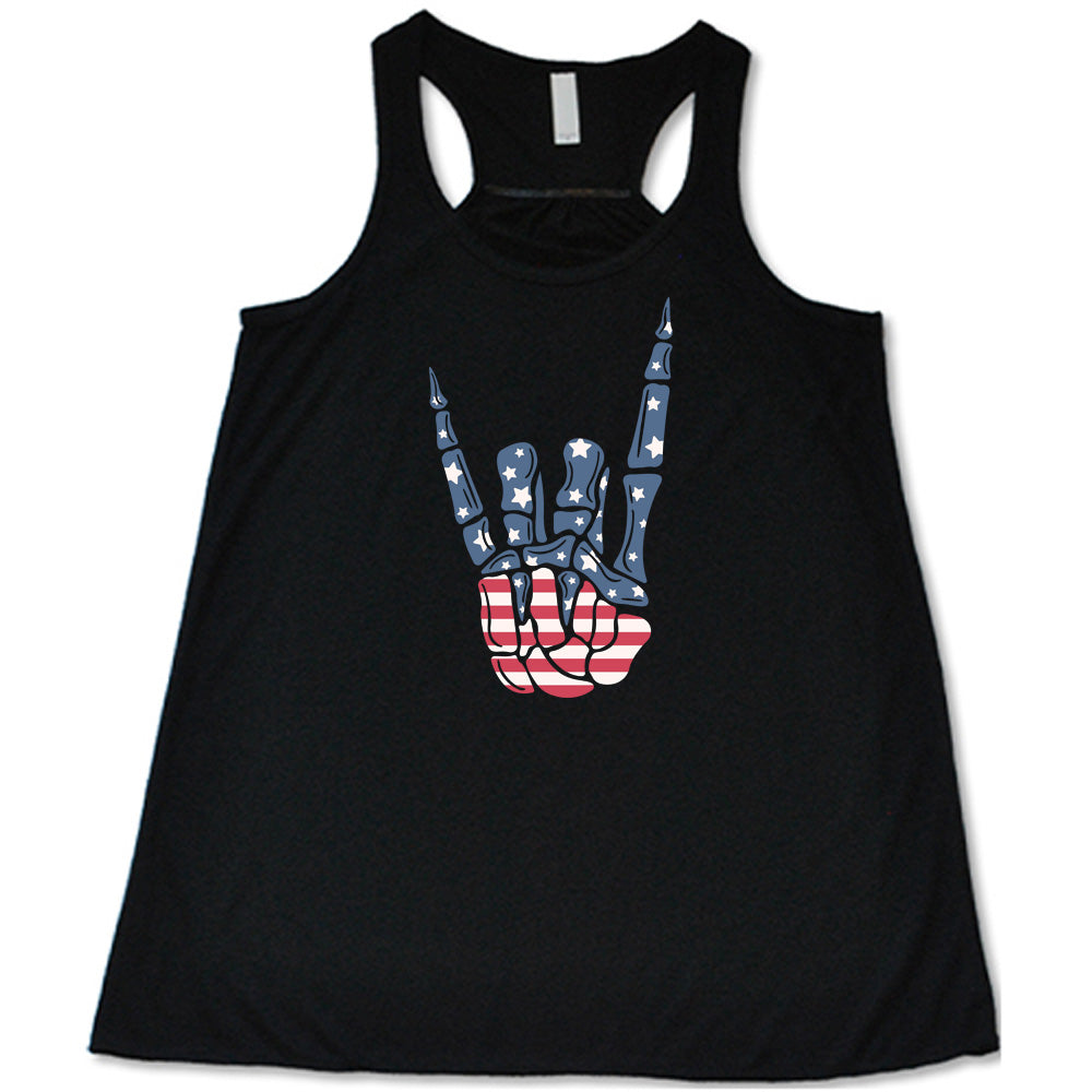 American Flag Skeleton Hand Shirt