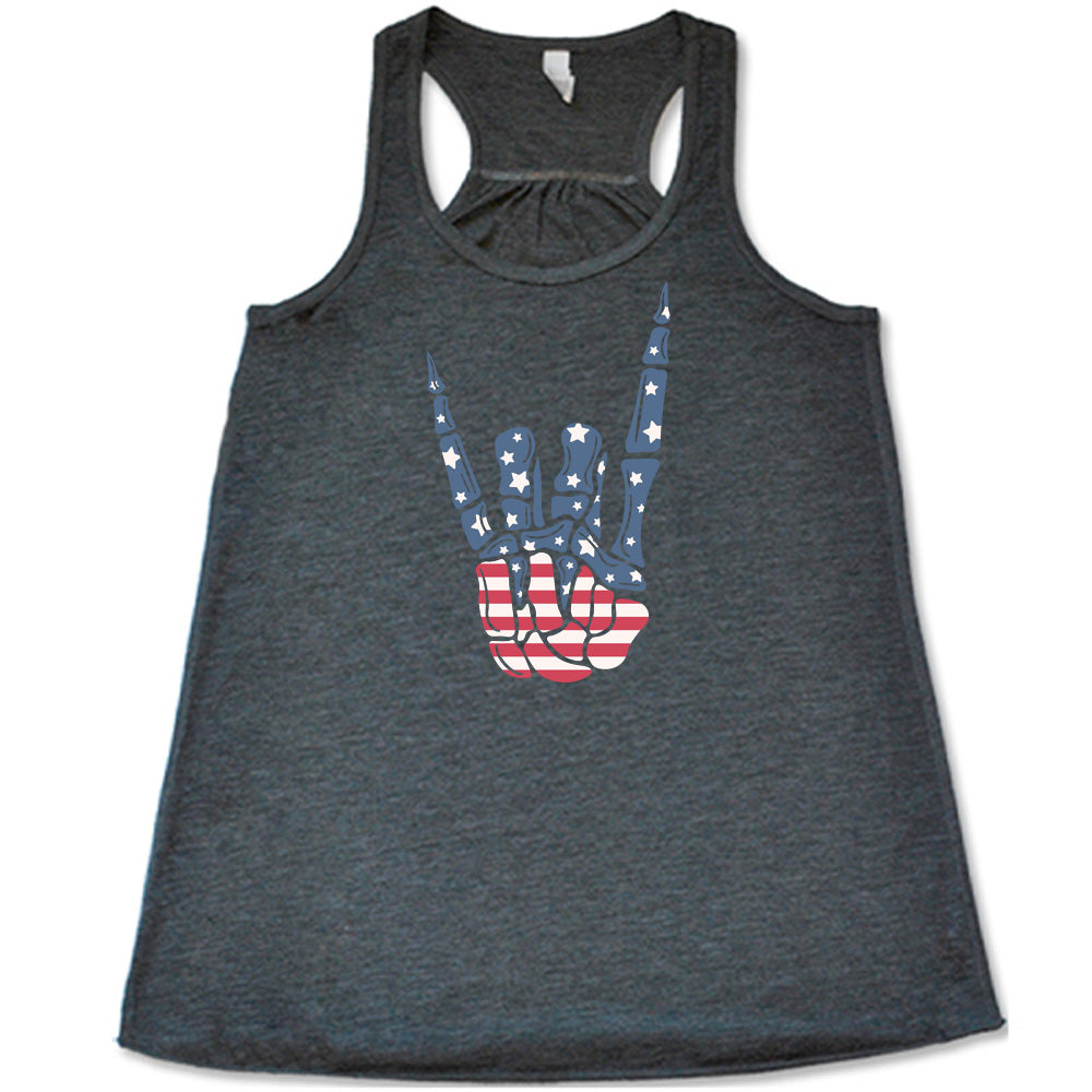 American Flag Skeleton Hand Shirt
