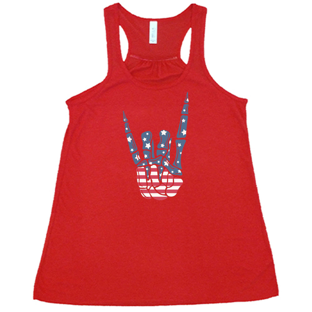 American Flag Skeleton Hand Shirt