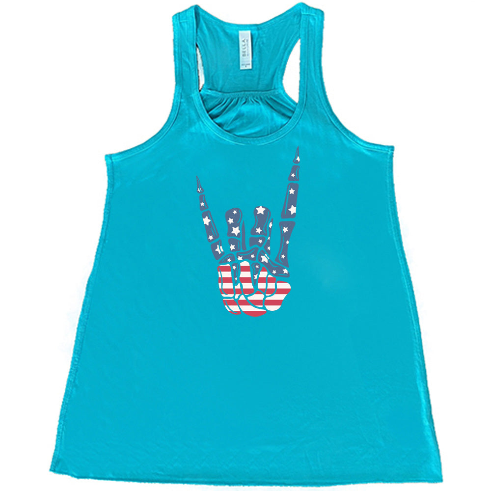 American Flag Skeleton Hand Shirt