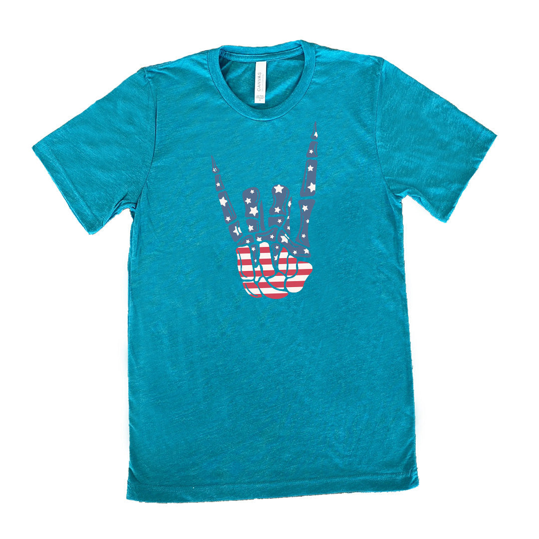 American Flag Skeleton Hand Shirt Unisex