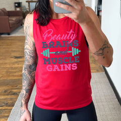 Beauty Brains & Muscle Gains Muscle Tank