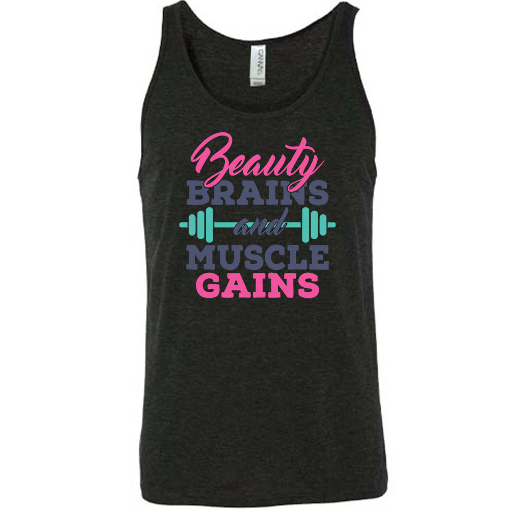 Beauty Brains & Muscle Gains Shirt Unisex