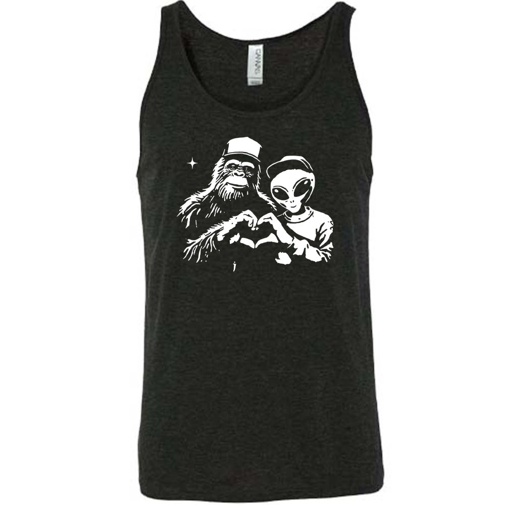 Bigfoot Alien Heart Shirt Unisex