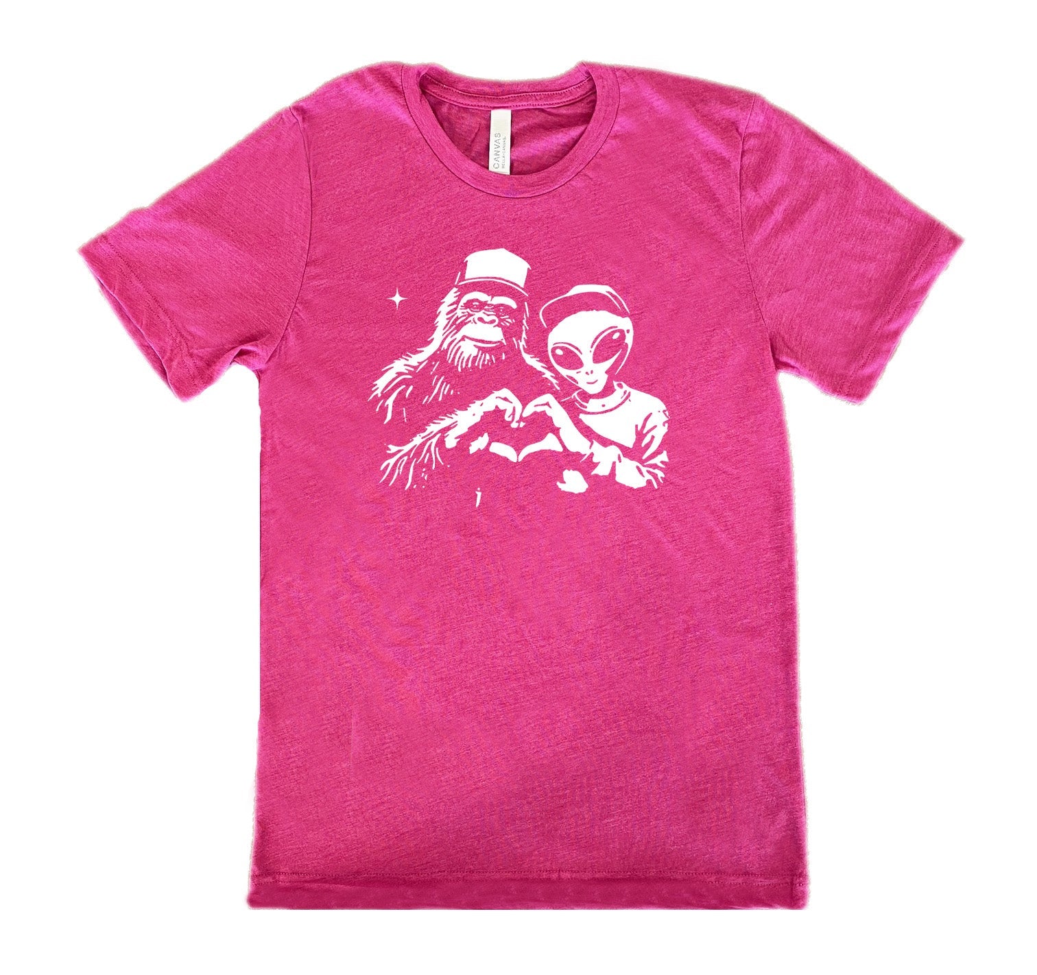 Bigfoot Alien Heart Shirt Unisex