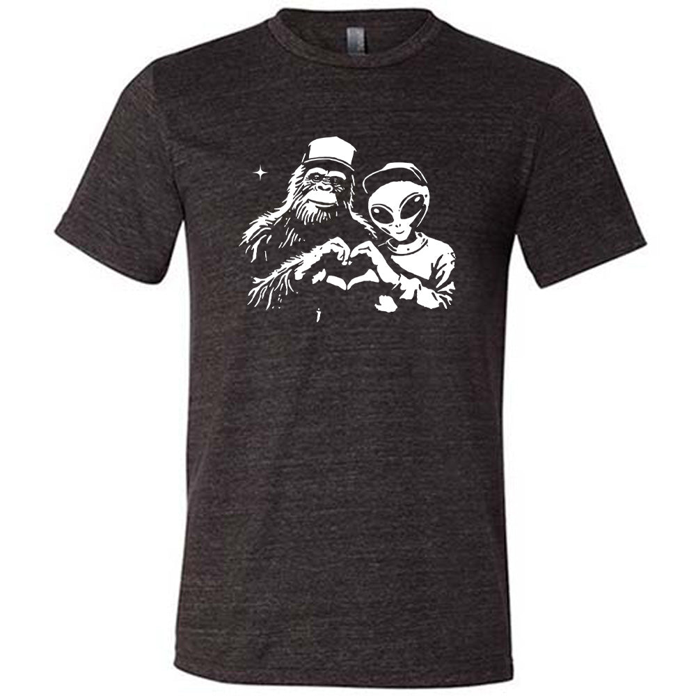 Bigfoot Alien Heart Shirt Unisex