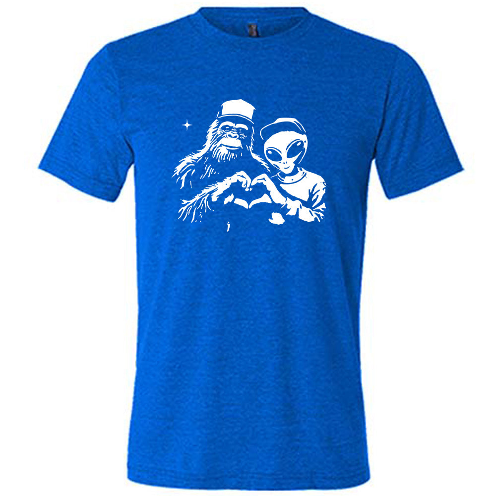 Bigfoot Alien Heart Shirt Unisex