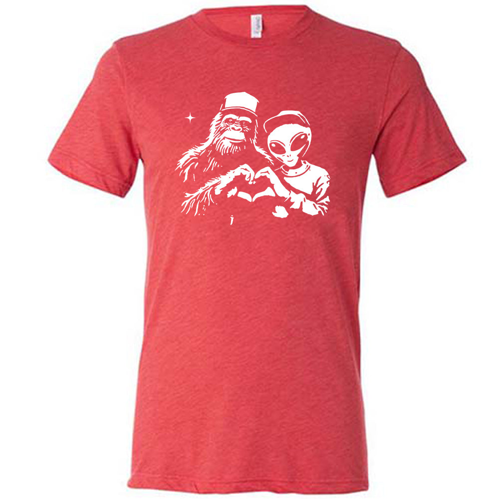 Bigfoot Alien Heart Shirt Unisex