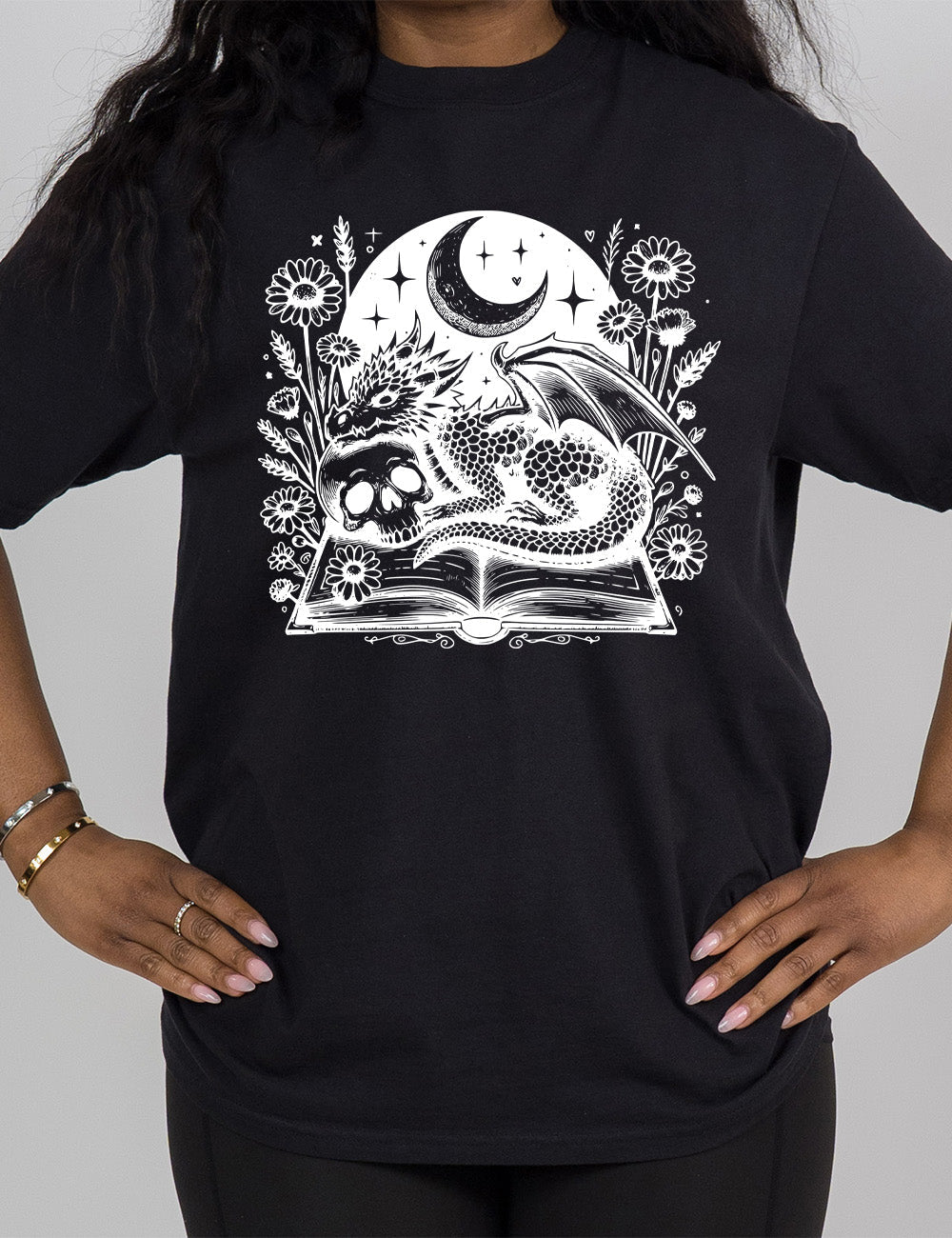 Book Dragon Skull Moon | Modern Tee