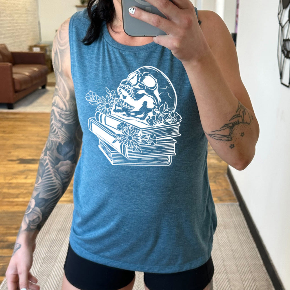 Books With Skull Muscle Tank