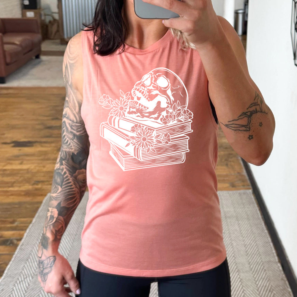Books With Skull Muscle Tank