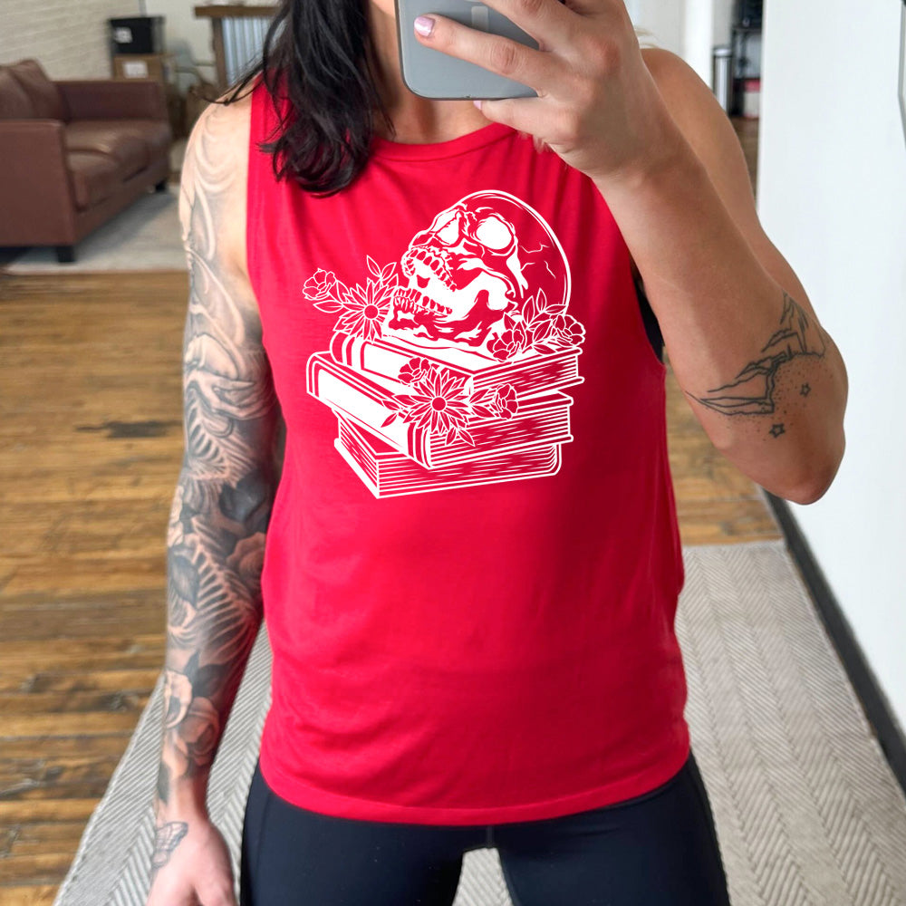 Books With Skull Muscle Tank