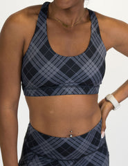 Butterfly Back Bra | Monochrome Plaid