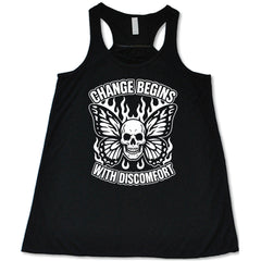 Change Begins with Discomfort Skull Butterfly Shirt