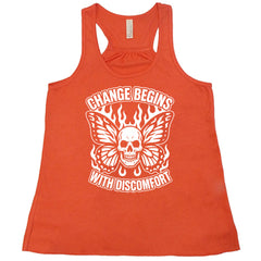 Change Begins with Discomfort Skull Butterfly Shirt
