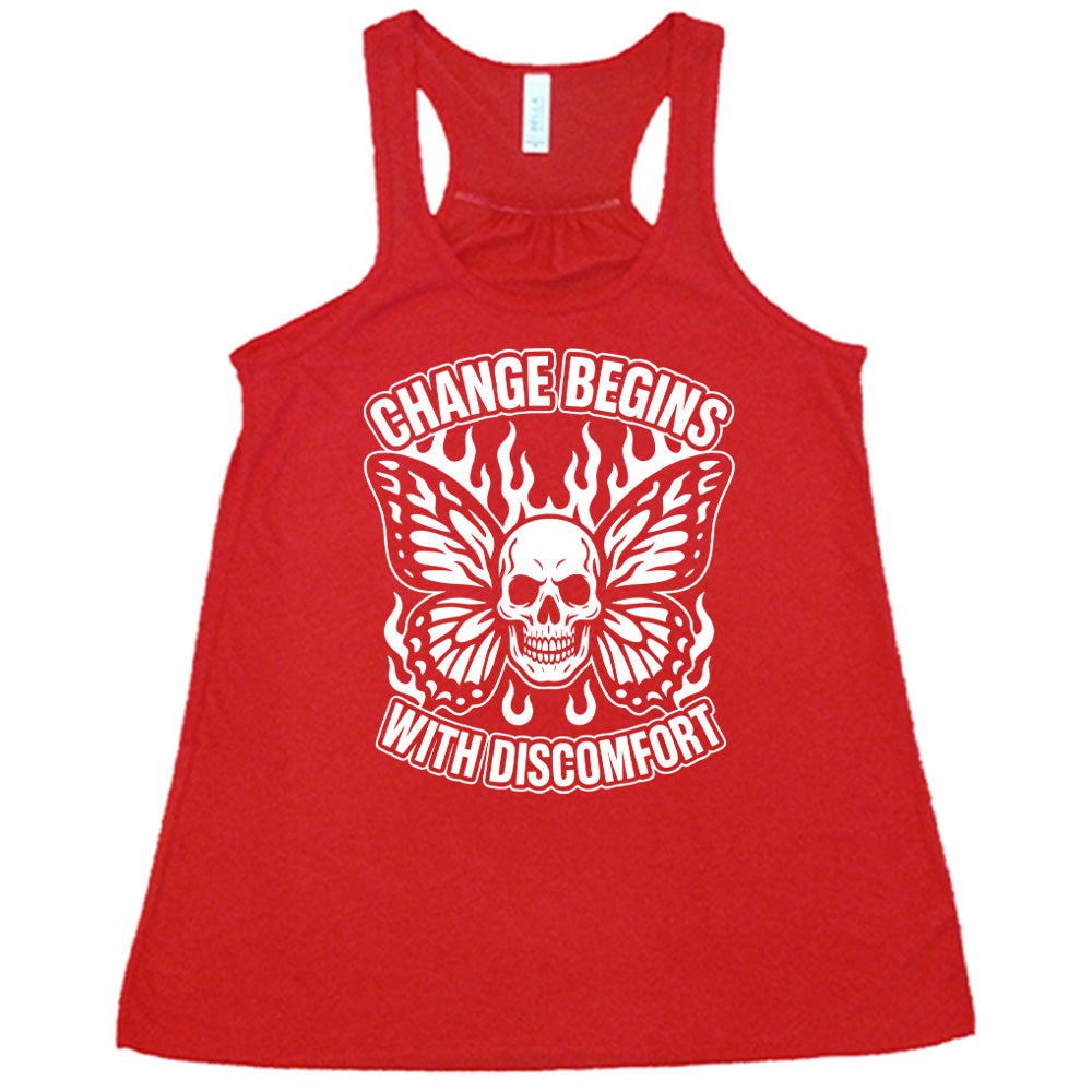 Change Begins with Discomfort Skull Butterfly Shirt