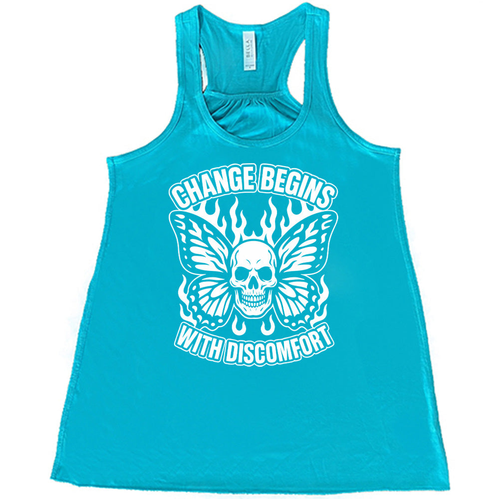 Change Begins with Discomfort Skull Butterfly Shirt