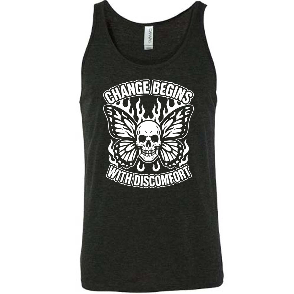 Change Begins with Discomfort Skull Butterfly Shirt Unisex