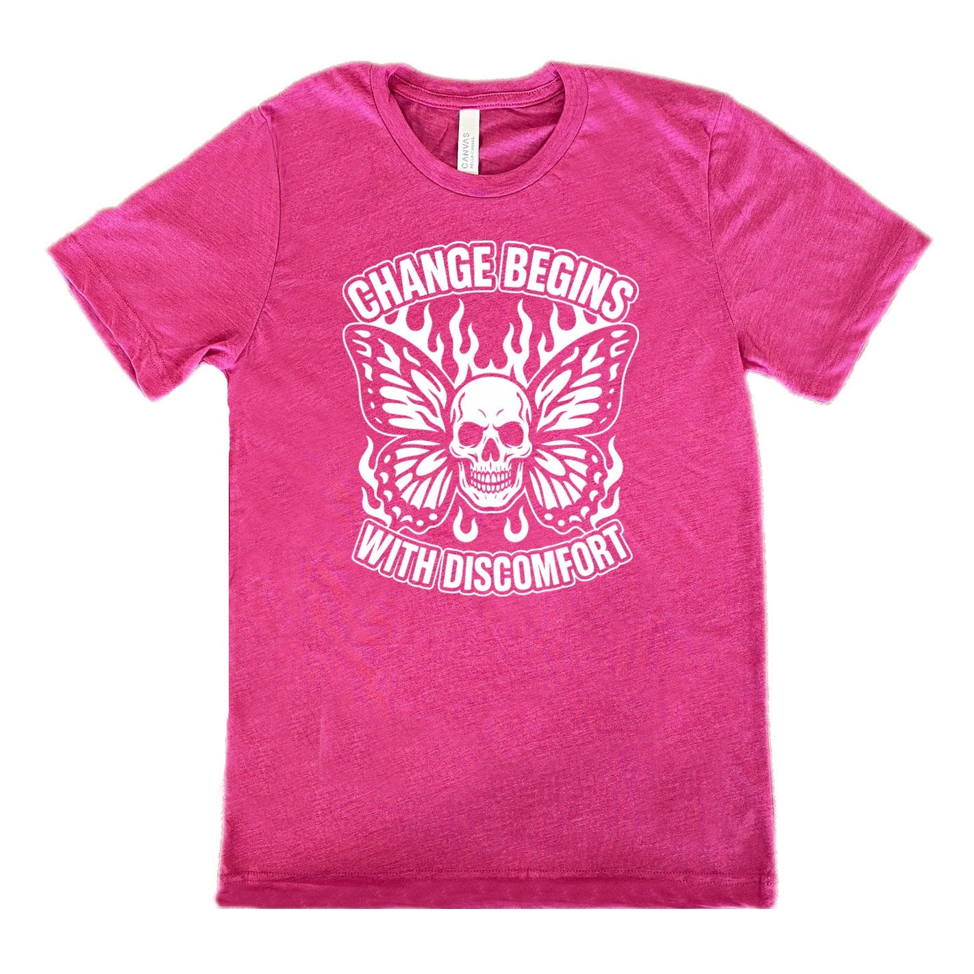 Change Begins with Discomfort Skull Butterfly Shirt Unisex
