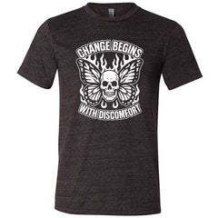 Change Begins with Discomfort Skull Butterfly Shirt Unisex