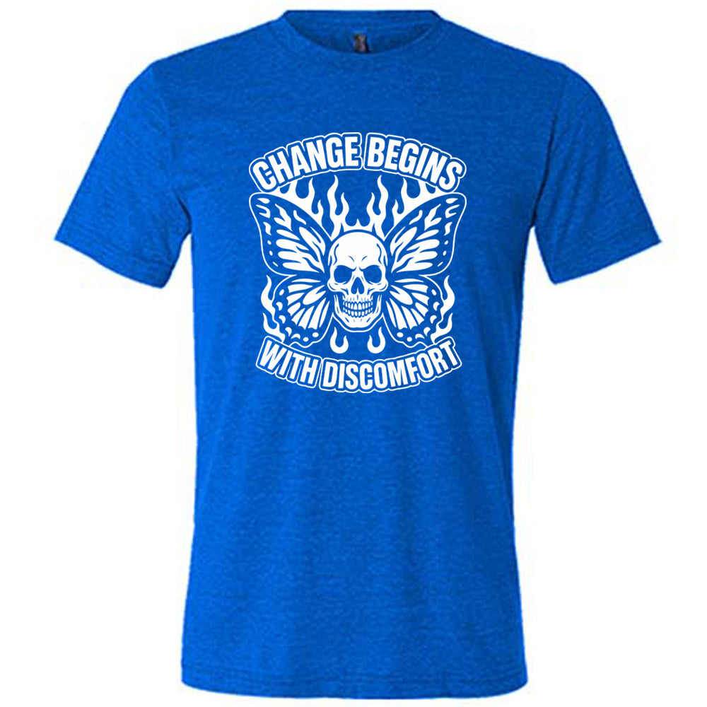 Change Begins with Discomfort Skull Butterfly Shirt Unisex