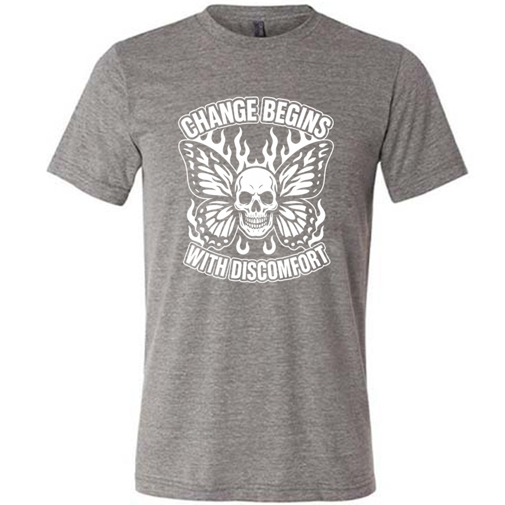 Change Begins with Discomfort Skull Butterfly Shirt Unisex