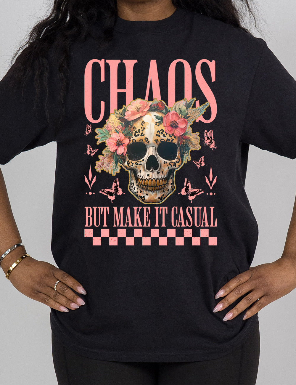 Chaos But Make It Casual Skull Modern Tee