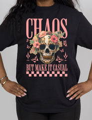 Chaos But Make It Casual Skull Modern Tee