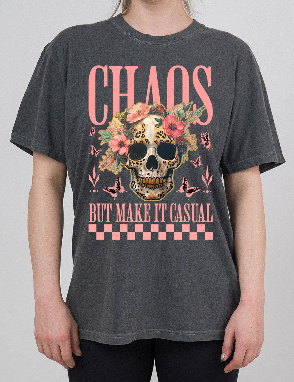 Chaos But Make It Casual Skull Modern Tee