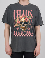 Chaos But Make It Casual Skull Modern Tee