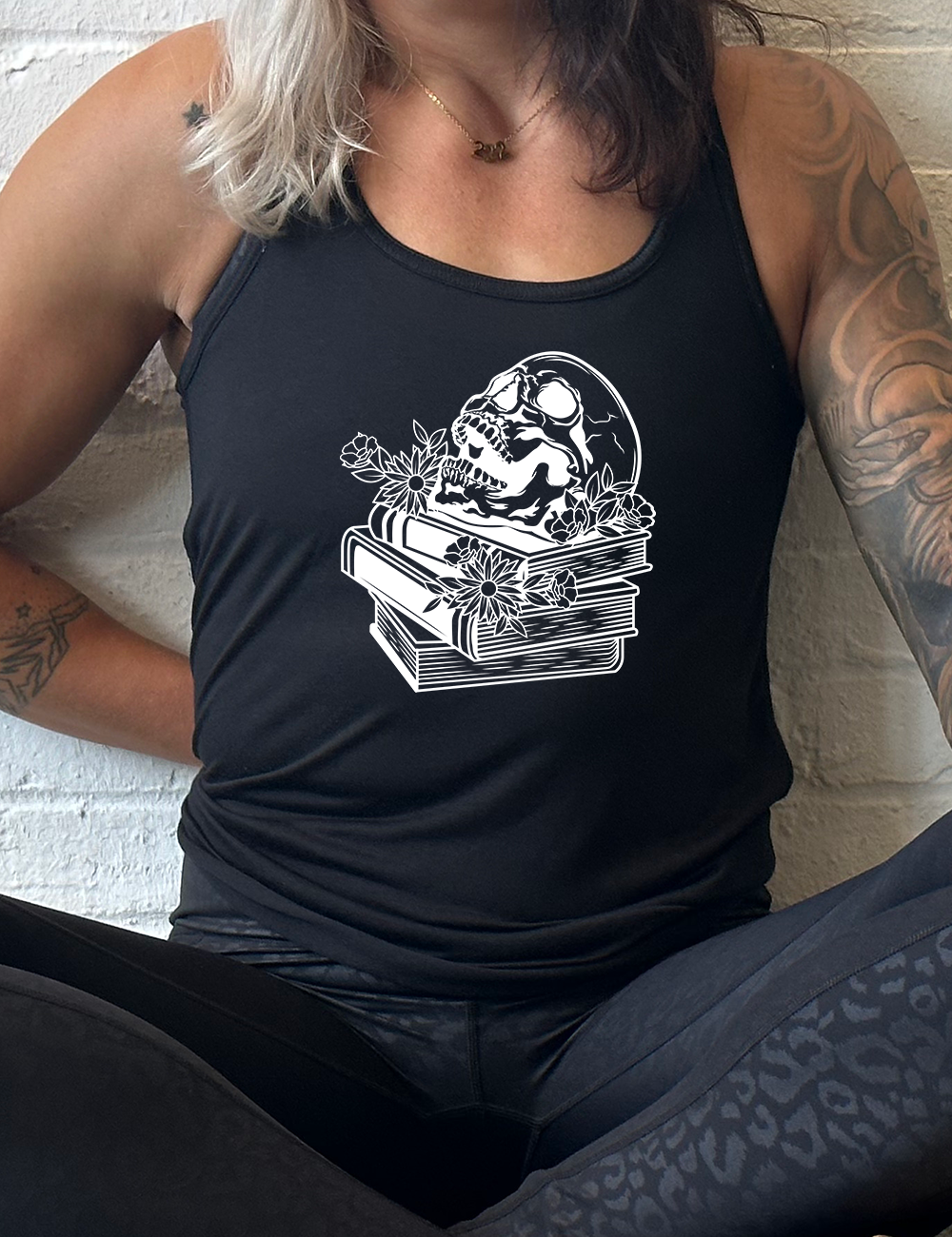 Books With Skull Muscle Tank