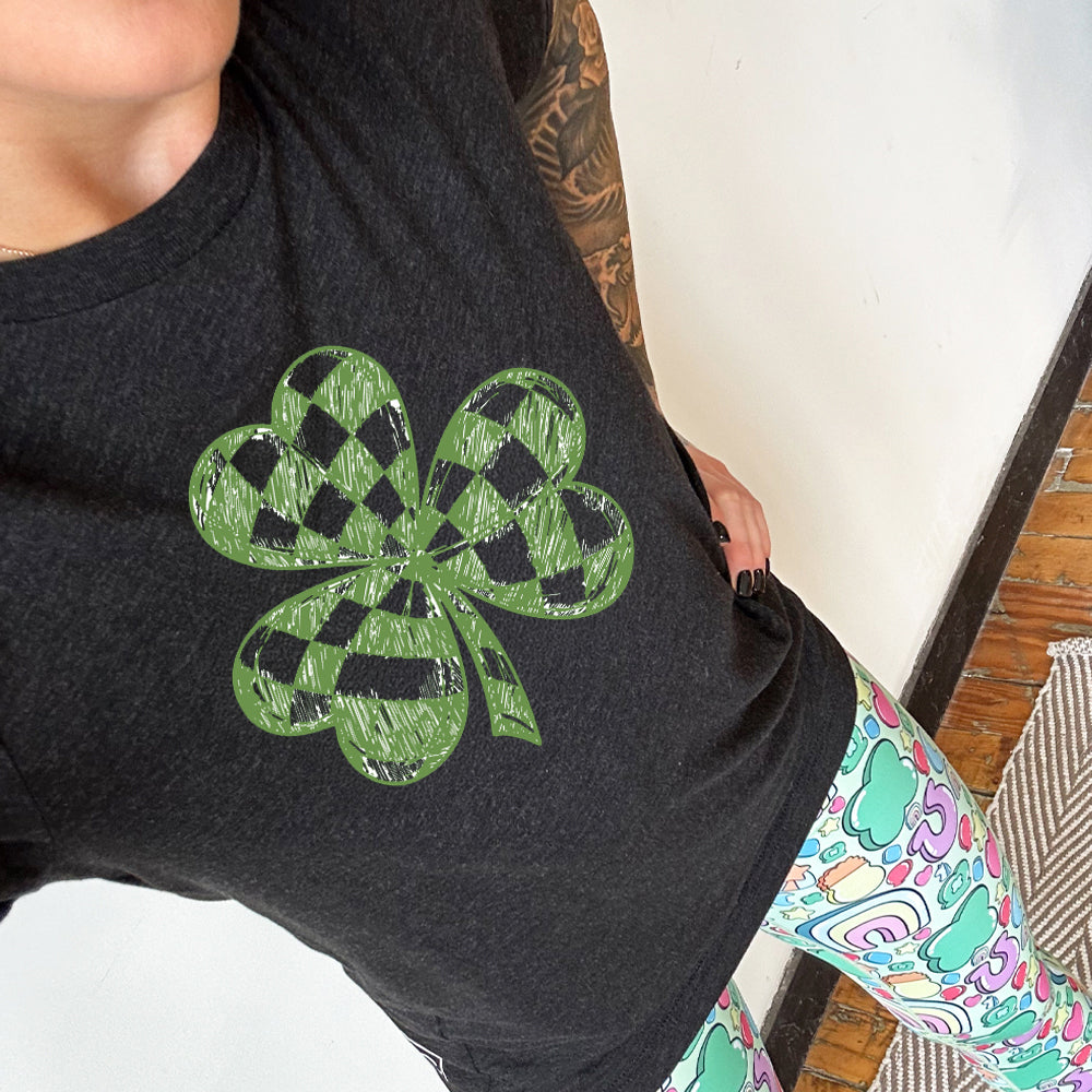 Checkered Shamrock Shirt Unisex