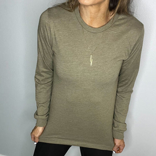 Basic Long Sleeve Tee | Heather Olive