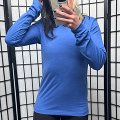 Basic Long Sleeve Tee | Heather True Royal
