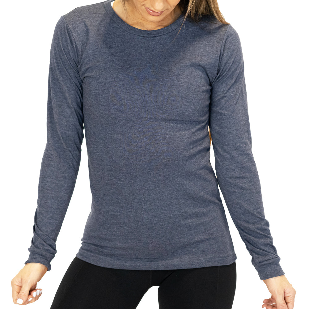 Basic Long Sleeve Tee | Heather Navy