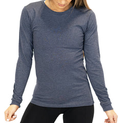 Basic Long Sleeve Tee | Heather Navy